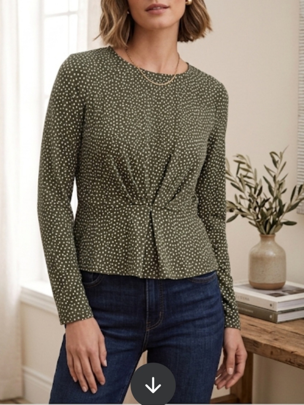 Banana Republic olive green blouse Size SP